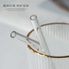 Transparent glass straws in ins style, elbow, juice and milk straws, creative high-temperature resistant straws, glass 8mm - 14mm details Picture